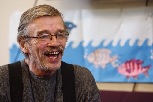 Trent Nelson  |  The Salt Lake Tribune
Ralph Goff teaches a class called Happiness 101 in the Fresh Start program. Fresh Start is a peer-run program at Valley Mental Health. Members put on classes in art, language and crafts, and are able to build friendships and receive support.