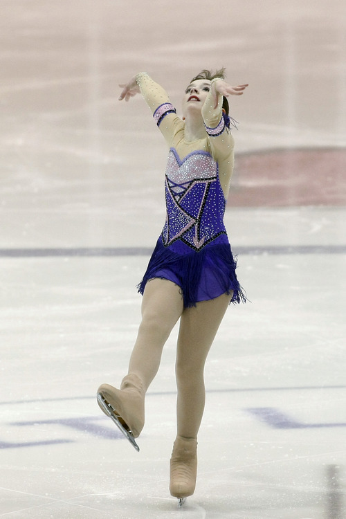 Chris Detrick  |  The Salt Lake Tribune 
Rachel Crawford of the Wasatch Figure Skating Club competes during the U.S. Junior Figure Skating Championships at the Salt Lake City Sports Complex Wednesday December 15, 2010.  Crawford finished in 11th place with a score of 51.96.