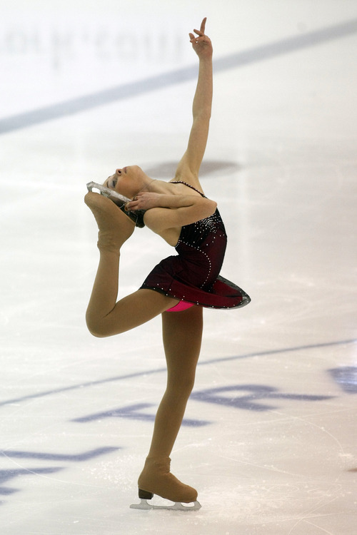 Chris Detrick  |  The Salt Lake Tribune 
Adrianna Gonera competes during the U.S. Junior Figure Skating Championships at the Salt Lake City Sports Complex Wednesday December 15, 2010.  Gonera finished in 13th place with a score of 50.31.