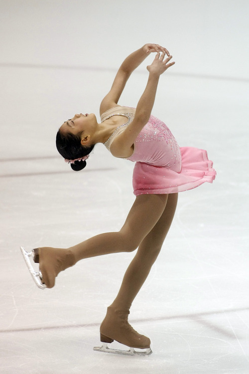 Chris Detrick  |  The Salt Lake Tribune 
Clelsea Yin competes during the U.S. Junior Figure Skating Championships at the Salt Lake City Sports Complex Wednesday December 15, 2010.  Yin finished in 15th with a score of 48.76.