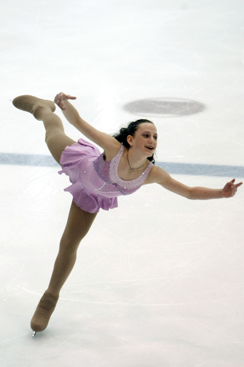 Chris Detrick  |  The Salt Lake Tribune 
Tess Terpos competes during the U.S. Junior Figure Skating Championships at the Salt Lake City Sports Complex Wednesday December 15, 2010.  Terpos finished in 10th place with a score of 52.39.