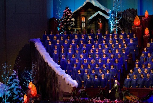 Djamila Grossman  |  The Salt Lake Tribune

The Mormon Tabernacle Choir performs with David Archuleta for their annual Christmas concert at the LDS Conference Center in Salt Lake City, Friday, Dec. 17, 2010.