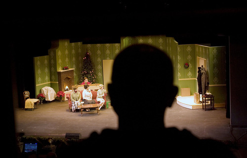 Steve Griffin  |  The Salt Lake Tribune

Playwright/director Jim Christian watches the dress rehearsal for his play 