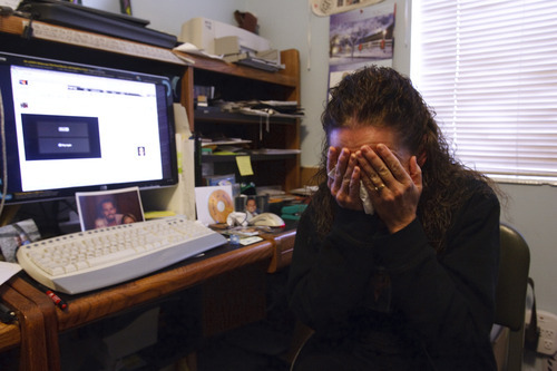 Leah Hogsten  |  The Salt Lake Tribune
Malachi Darcey's mother Babette Darcey weeps while talking about her son at her home Thursday, December 23, 2010, in West Point.
Malachi Darcey was beaten to death outside the Outlaw Saloon bar Monday, August 30, 2010. To date, no arrests have been made.