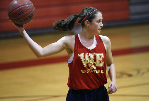 Scott Sommerdorf  l  The Salt Lake Tribune
Kaile Quinn, the team's star player, in practice at Judge Memorial High School, Thursday, 12/23/2010.