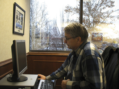 Donald W. Meyers | The Salt Lake Tribune

Outgoing Utah County Commissioner Steve White works in the County Administration Building in Provo. White lost his bid for a third term when delegates refused to place him on November's ballot.