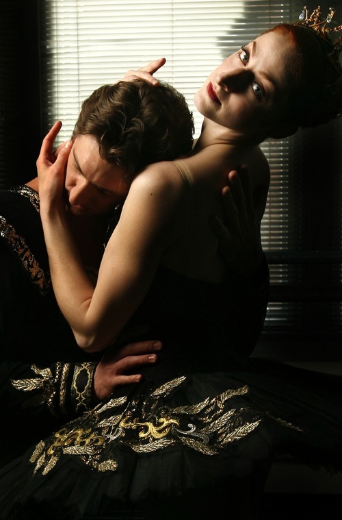 Leah Hogsten  |  The Salt Lake Tribune
Above, Christiana Bennett (the Black Swan) and Christopher Rudd.
