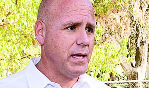 Al Hartmann  |  Tribune file photo
Cottonwood Heights police officer Beau Babka, shown campaigning for Salt Lake County sheriff Oct. 15, 2010, is charged with two felonies alleging he misused public money.