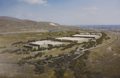 Trent Nelson  |  The Salt Lake Tribune
Artist's rendition of the National Security Agency's Utah Data Center at Camp Williams, Thursday, January 6, 2011. The cybersecurity facility is expected be completed and open October 2013.