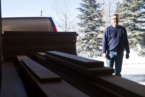 Chris Detrick  |  The Salt Lake Tribune 
Craftsman Tom Tosti, at his workshop in Oakley, named his business -- Tekton Woodworks -- in honor of two carpenters: Jesus and his stepfather, Joseph.
