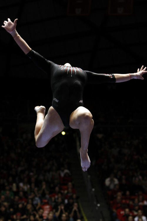 Chris Detrick  |  The Salt Lake Tribune 
Utah's Cortni Beers competes on the beam during the gymnastics meet against UCLA the Huntsman Center Friday January 7, 2011. Utah won 195.700 - 195.300.