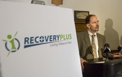 Paul Fraughton  |  The Salt Lake Tribune     Dr. Robert Rolfs, of the Department of Health talks about the new Recovery Plus program at a press conference at House of Hope  in Salt Lake City on  Wednesday,January 12, 201.  The new program makes all publicly funded substance abuse and mental health  facilities in Utah tobacco free.