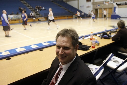 Chris Detrick  |  The Salt Lake Tribune 
Coach Norm Parrish poses for a portrait during the alumni game at Salt Lake Community College Saturday January 15, 2011.  The Old Men team  defeated the Young Men team 71-65 in overtime.