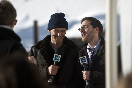 Chris Detrick  |  The Salt Lake Tribune 
James Franco is interviewed by MTV News during the Sundance Film Festival.