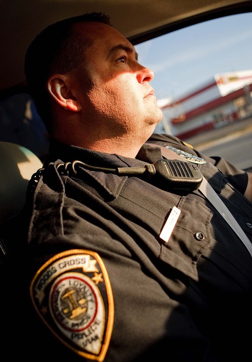 Trent Nelson  |  The Salt Lake Tribune
Woods Cross police detective Dan Schultz on patrol Thursday, January 20, 2011.