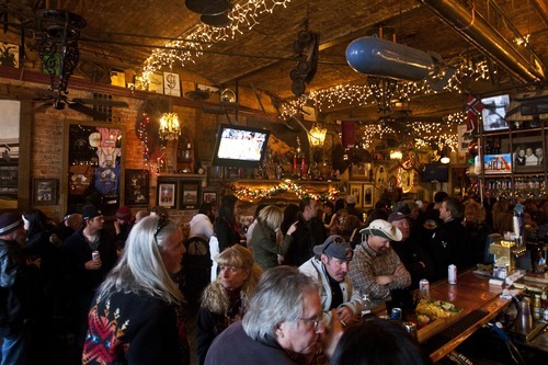 Chris Detrick  |  The Salt Lake Tribune 
Sundance Film Festival patrons, taking a break from watching movies Saturday, crowd the No Name Saloon in Park City.