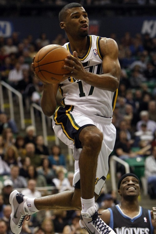 Chris Detrick  |  The Salt Lake Tribune 
Utah Jazz point guard Ronnie Price #17 during the first half of the game at EnergySolutions Arena Friday January 28, 2011.