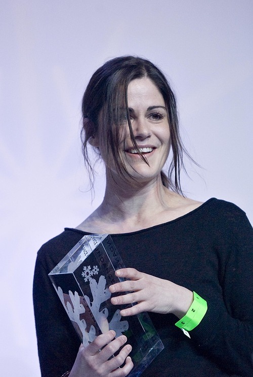 Djamila Grossman  |  The Salt Lake Tribune

Anne Sewitsky receives an award for her movie Happy Happy at the Sundance Film Festival awards ceremony in Park City, Saturday, Jan. 29, 2011.