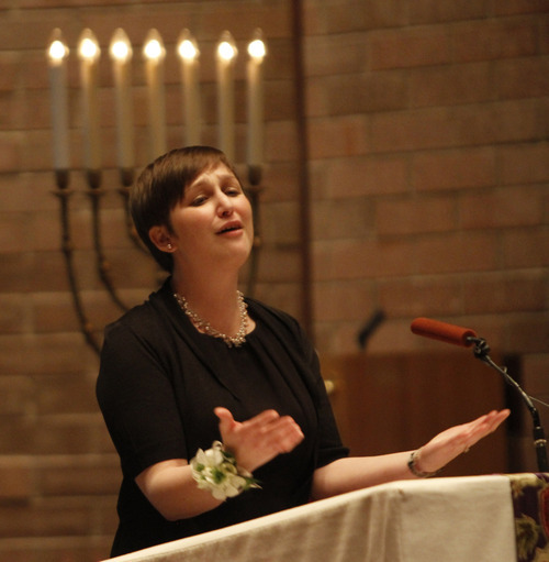 Rick Egan   |  The Salt Lake Tribune
Ilana Schwartzman speaks as she is installed as senior rabbi,  during a special 