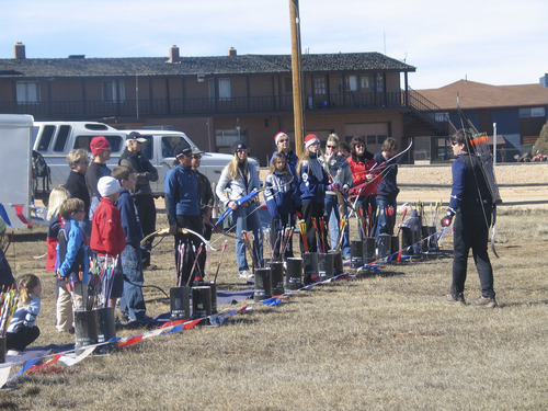 Brett Prettyman | The Salt Lake Tribune

Eric Quilter, a member of the U.S. Archery Biathlon team for six years, talks to participants about the technique of shooting a bow during an archery clinic at the 22nd Annual Bryce Canyon Winter Festival.