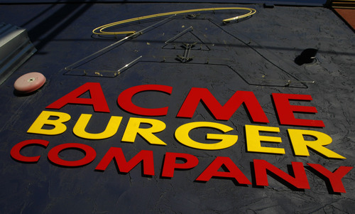 Rick Egan   |  The Salt Lake Tribune

The Acme Burger Company, 275 S. 200 West, in Salt Lake City has closed. Wednesday, February 2, 2011