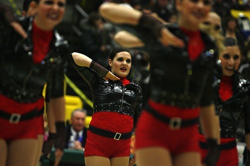 Djamila Grossman  |  The Salt Lake Tribune

The Bonneville High School drill team competes in the dance category of the 4A and 5A Drill Team Championship at Utah Valley University in Orem, Utah, Friday, February. 4, 2010.