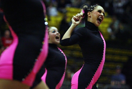 Djamila Grossman  |  The Salt Lake Tribune

The Jordan High School drill team competes in the dance category of the 4A and 5A Drill Team Championship at Utah Valley University, Friday, Feb. 4, 2010.