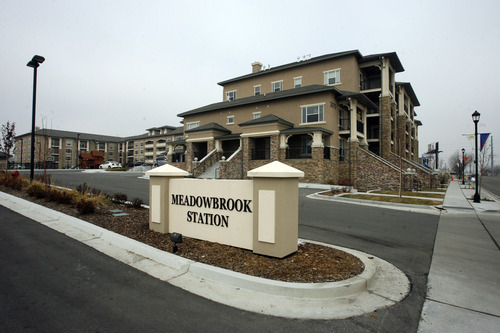 Rick Egan   |  The Salt Lake Tribune

Meadowbrook Station, is one of the many new housing developments in the MIllcreek area,  Friday,  January 28, 2011. Millcreek is divided into four distinct community council districts: Mt. Olympus, Canyon Rim, East Millcreek and Millcreek. The story focuses on what makes them unique and the community council chairs that lead them.