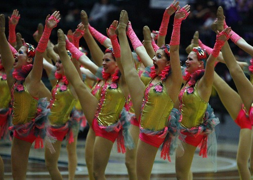 Djamila Grossman  |  The Salt Lake Tribune

The Syracuse High School drill team competes in the dance category of the 4A and 5A Drill Team Championship at Utah Valley University in Orem, Utah, Friday, February. 4, 2010.