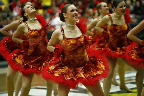 Djamila Grossman  |  The Salt Lake Tribune

The Lone Peak High School drill team competes in the dance category of the 4A and 5A Drill Team Championship at Utah Valley University in Orem, Utah, Friday, February. 4, 2010.
