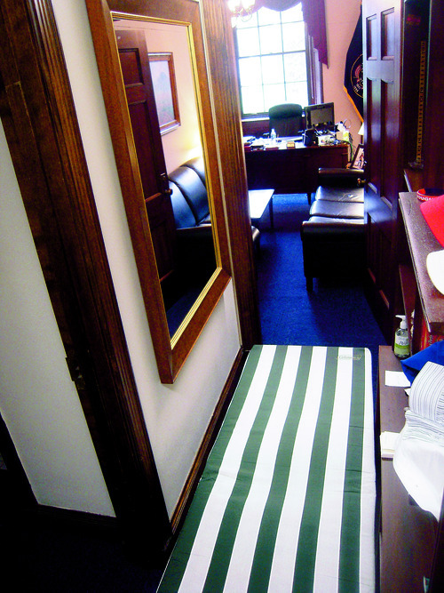 FILE PHOTO | The Salt Lake Tribune
Rep. Jason Chaffetz sleeps on a $45 cot in a side hallway in his congressional office while in Washington. His home in Alpine, however, is much larger and worth $767,500.