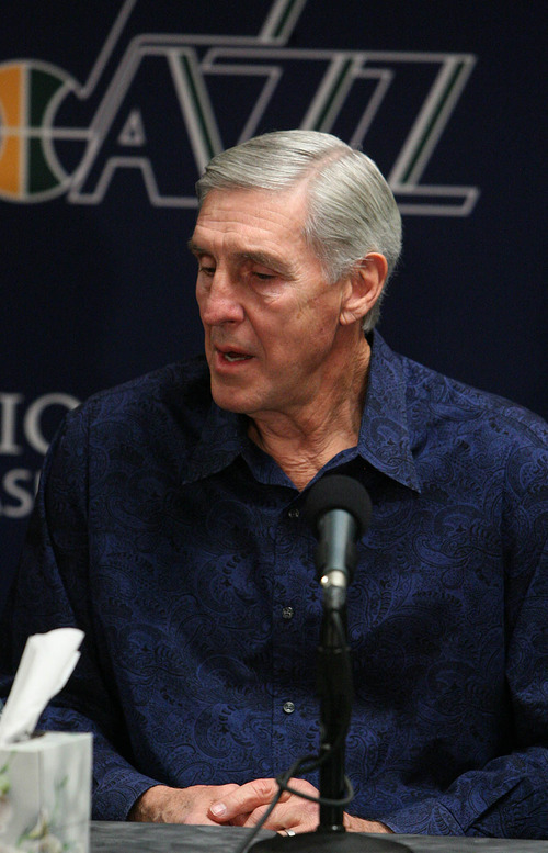 Leah Hogsten  |  The Salt Lake Tribune
Jerry Sloan resigned as coach of the Utah Jazz on Thursday, Feb. 10, 2011, in Salt Lake City, bringing to a stunning end a long career in Utah that included most of his 1,221 career coaching victories and induction into the Basketball Hall of Fame. Longtime assistant coach Phil Johnson also resigned.