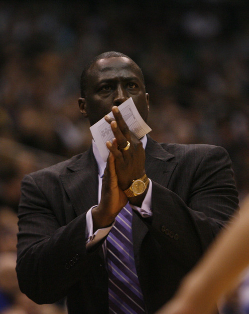 Photo by Chris Detrick | The Salt Lake Tribune 
Utah Jazz head coach Tyrone Corbin during the game against Phoenix at the EnergySolutions Arena Friday February 11, 2011.