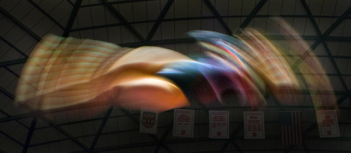 Utah's Corrie Lothrop competes in the vault during a gymnastics meet against Washington on Friday, Feb. 11, 2011, at the Huntsman Center in Salt Lake City, Utah. (Special to the Tribune/© 2011 Douglas C. Pizac)