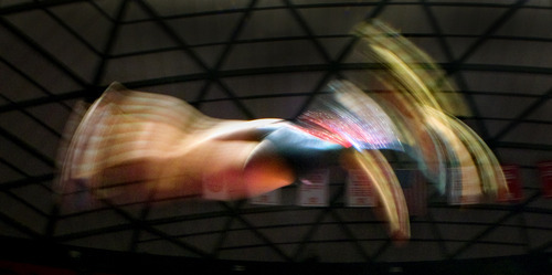 Utah's Victoria Shanley competes in the vault during a gymnastics meet against Washington on Friday, Feb. 11, 2011, at the Huntsman Center in Salt Lake City, Utah. (Special to the Tribune/© 2011 Douglas C. Pizac)