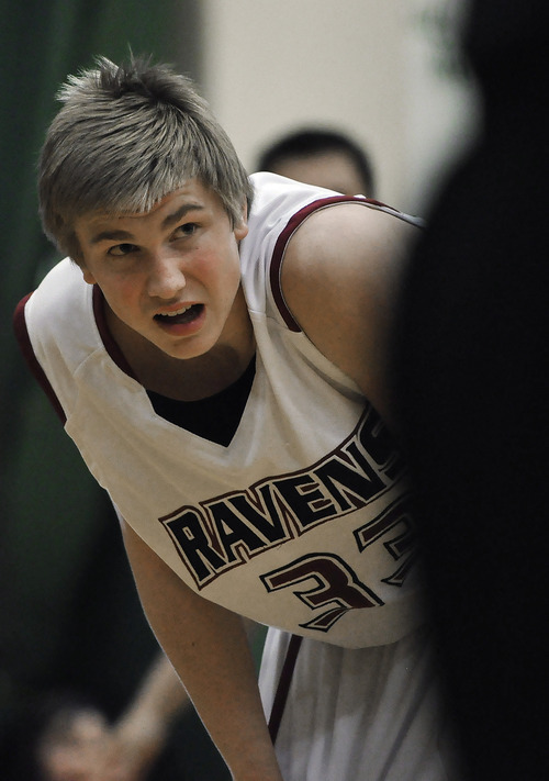 Michael Mangum  |  The Salt Lake Tribune

Waterford forward/center Eric Mika, 33, during the first half of prep basketball action at Rowland Hall Upper School in Salt Lake City, Utah on Friday, February 11, 2011.