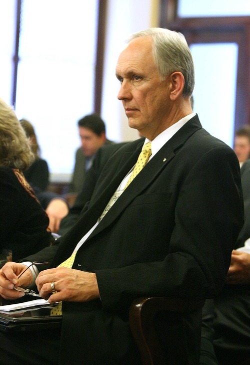 Leah Hogsten  |  The Salt Lake Tribune
Peter Cannon attends a hearing on education at the Capitol Feb. 9. The new member of the Davis school board is quickly becoming a fixture on Capitol Hill. Cannon attends multiple hearings a day and often testifies on issues ranging from education to adoption policy.