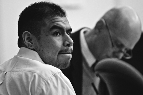 Chris Detrick | The Salt Lake Tribune 
Miguel Mateos-Martinez, who shot and killed 24-year-old Faviola Hernandez during a botched robbery at her Glendale hair salon in 2007, was sentenced to prison Tuesday for life without parole.