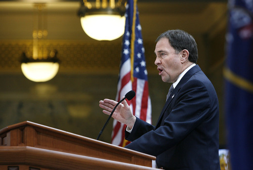 FILE PHOTO  l  The Salt Lake Tribune
Gov. Gary Herbert on Tuesday was sharply critical of the Legislature's budget-writing process, says it causes unneeded anxiety and causes confusion.