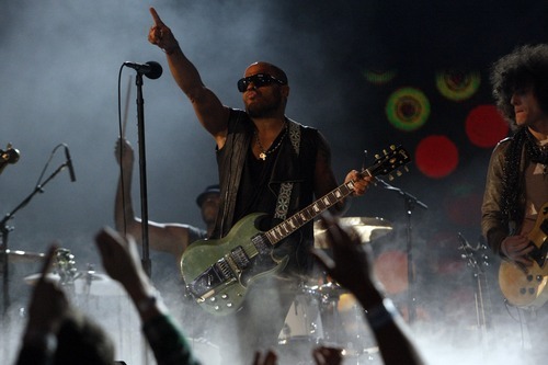 Photo by Chris Detrick | The Salt Lake Tribune 
Lenny Kravitz performs before the 2011 NBA All-Star game at the Staples Center Sunday February 20, 2011.    The West won 148-143.