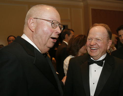 Rick Egan  |  Tribune file photo
U.S. federal Judge Dale Kimball chats with Ellis Ivory in 2009 while the pair was being honored by the Salt Lake Chamber of Commerce at the 