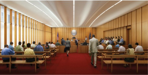 A rendering of the $226-million federal courthouse being built in downtown Salt Lake City at 351 West Temple.