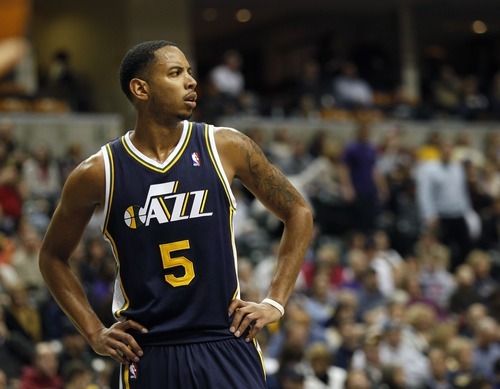 Utah Jazz guard Devin Harris, against Indiana Pacers during the second half of their game, Thursday, Feb. 25, 2011, at the Conseco Fieldhouse in Indianapolis, Indiana. (Photo special to the Tribune / Kamil Krzaczynski)