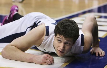 Steve Griffin  |  The Salt Lake Tribune
 
BYU's Jimmer Fredette looks up from the floor after getting fouled during first half action in the BYU versus CSU men's basketball game at the Marriott Center in Provo, Utah Wednesday, February 23, 2011.