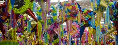 Djamila Grossman  |  The Salt Lake Tribune

Pinatas hang on the ceiling Thursday at the newly opened Viva Market in Salt Lake City, which sells international food from South America, Asia and Polynesia.