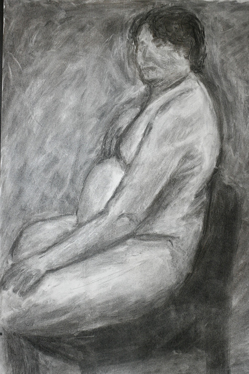 Scott Sommerdorf  |  The Salt Lake Tribune
One of Michelle Harrison's charcoal works. Harrison is a 6-foot-3-inch-tall forward and artist who transferred from Stanford to play on the Utah women's basketball team.