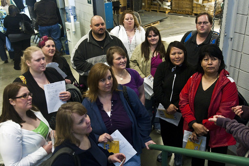 Photo by Chris Detrick | The Salt Lake Tribune 
Potential contestants listen to instructions during a casting call for 