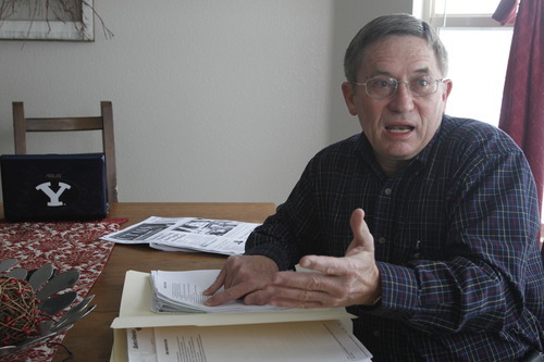 Rick Egan   |  The Salt Lake Tribune

Melvin Olsen discusses his mortgage problems, Thursday, Feb. 24, 2011. Three members of the Olsen family have had foreclosure or mortgage problems.
