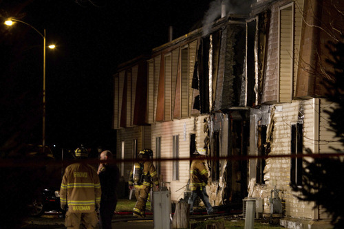 Mario E. Ruiz  |  Special to The Salt Lake Tribune

A fire killed two people at the Boulders apartment complex in Provo on Monday night March 14, 2011.