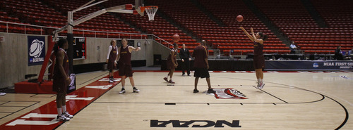 Rick Egan   |  The Salt Lake Tribune

The Lady Sun Devils from Arizona State  practice, at the Jon M. Huntsman Center in Salt Lake City, Friday, March 18, 2011